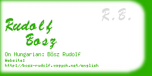 rudolf bosz business card